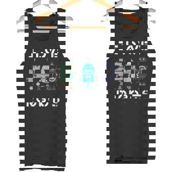 Damen Ich Liebe Roboter Geschenk Alle Altersgruppen Roboter Kinder Mit-Ausschnitt Tank Top - Seseable