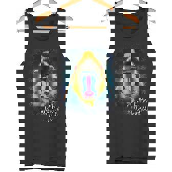 Dare To Be Yourself Baboon Photo Splatter Art Tank Top - Monsterry