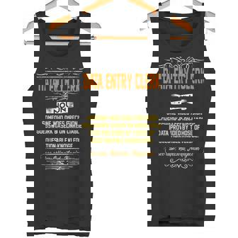 Data Entry Clerk Definition Tank Top - Monsterry