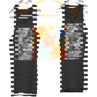 Daylily Flower Watercolor Pattern Graphic Premium Tank Top - Monsterry