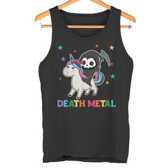 Death Metal Rock Music Death Riding Unicorn Unicorns Tank Top - Geschenkecke