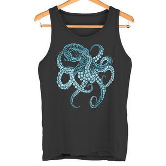 Deep Sea Blue Octopus In Combat Posture Tank Top - Geschenkecke