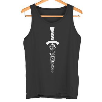 Dice Sword Roleplaying RPG Tabletop Adventure Dice Roll Tank Top - Monsterry
