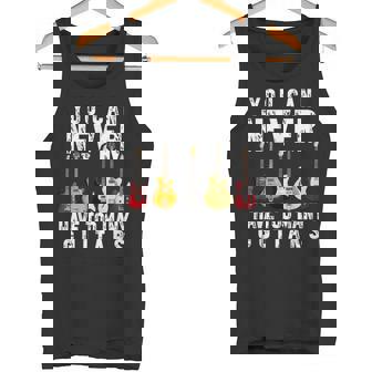 Divertida De Regalo Con Texto En Inglés You Can Never Have Too Many Guitars Camiseta sin mangas - Regaloses
