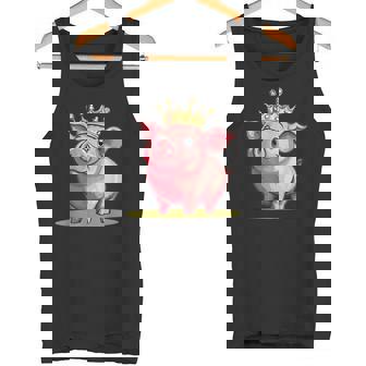 Divertido Cerdo Con Corona Para Los Amantes Del Reino Y Los Cerditos Camiseta sin mangas - Regaloses
