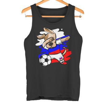 Divertido Dabbing Perro Fútbol De Rusia Bandera Deporte Camiseta sin mangas - Regaloses