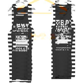 Dog Therapy Free Dog Lover Puppy Paw Cuddles Dogs Tank Top - Monsterry