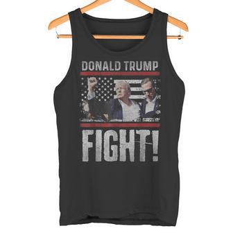 Donald Trump Fist Pump We Fight American Flag Trump 2024 Tank Top - Geschenkecke