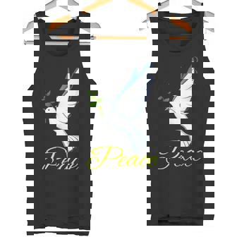 Dove With Olive Branch Symbol Of Peace Tank Top - Monsterry
