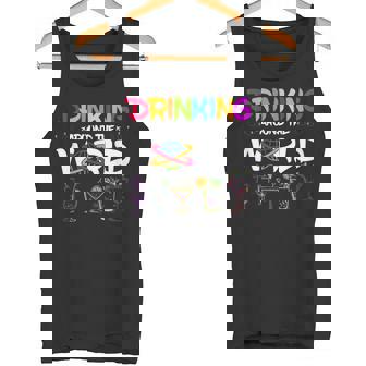Drinking Around The World Alcohol Drinker Wine Beer Lover Tank Top - Monsterry