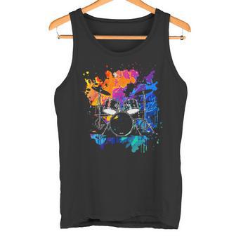 Drum Set Colourful Instrument Band Drums Music Musician Tank Top - Geschenkecke