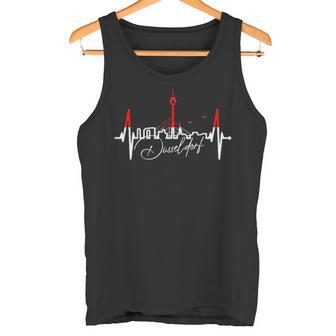 Düsseldorf Skyline Heartbeat Heart I Love Düsseldorfer Tank Top - Geschenkecke