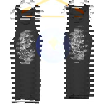 Earth Planet Earth North America Flat Globe Space Clouds Tank Top - Monsterry