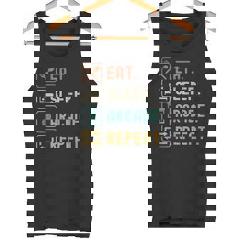 Eat Sleep Arcade Repetir Divertido Amante De Los Arcade Camiseta sin mangas - Regaloses