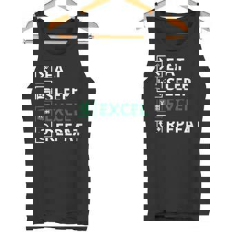 Eat Sleep Excel Repeat Divertidointage Retro Excel Camiseta sin mangas - Regaloses