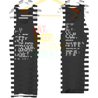 Eat Sleep Feed Ducks Repeat Duck Breeders Vintage Tank Top Tank Top - Monsterry