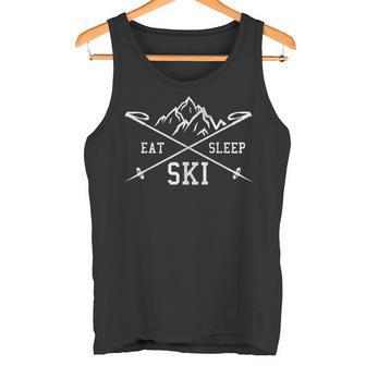 Eat Sleep Ski Repeat Skiing Holidays Skier Tank Top - Geschenkecke