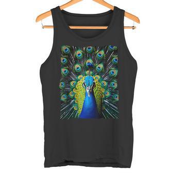 Elegant Peacock Eye Bird Watcher Blue Peacock Tank Top - Geschenkecke