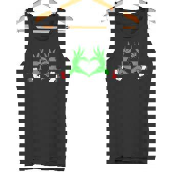 Elf Cute Heart Hands Style Family Christmas Pajamas Tank Top - Monsterry