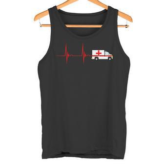 Emergency Car Heartbeat Ekg Pulse Ambulance Driver Rescuer Tank Top - Geschenkecke