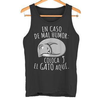 En Caso De Mal Humor Coloca El Gato Aquí Dibujos De Gatos Camiseta sin mangas - Regaloses