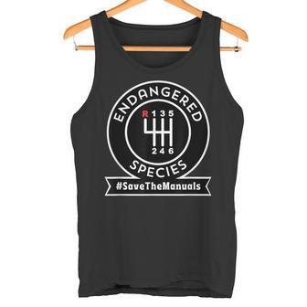 Endangered Species Save The Manuals Car Enthusiast Gearhead Tank Top - Monsterry