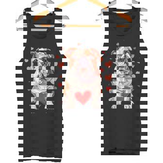 English Bulldog Valentine's Day Heart Pet Dog Animal Lover Tank Top - Monsterry