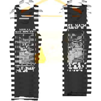Erm What The Sigma Cat Meme Cat With Sunglasses Tank Top - Monsterry