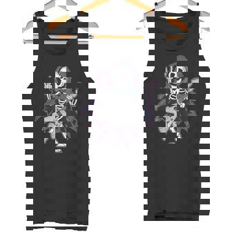 Esqueleto Calavera Guitarra Rock En Heavy Metal Diablo Cuernos Música Camiseta sin mangas - Regaloses