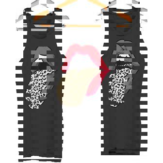 Estampado De Leopardo Labios Rojos Sexy Cheetah Leopard Print Labios Rojos Camiseta sin mangas - Regaloses