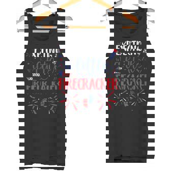 Expecting A Little Firecracker Mom Dad 4th Of July Pregnancy Tank Top - Monsterry