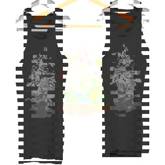 Farmcore Countrycore Aesthetic Frogs Playing By Mushrooms Tank Top - Monsterry