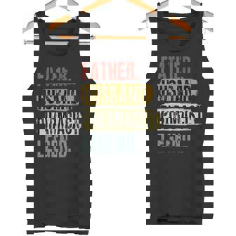Father Husband Pharmacist Legend Vintage Dad Father's Day Tank Top - Monsterry