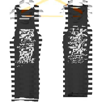 Fear Does Not Stop Death It Stops Life Bloody Dead Skull Tank Top - Monsterry
