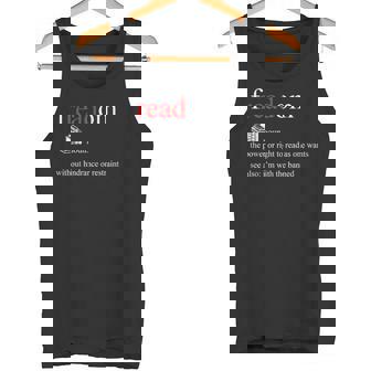 Feminist Freadom The Power Or Right To Read Tank Top - Monsterry