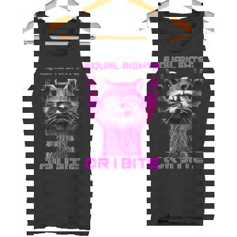 Feminist Raccoon Equal Rights Or I Bite Equality Feminist Tank Top - Monsterry