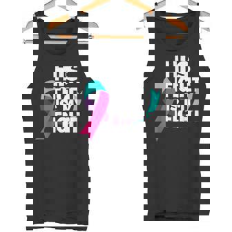 His Fight Is My Fight Thyroid Cancer Support Thyroid Cancer Tank Top - Monsterry