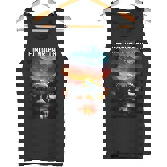 Find Your Path Bear Hiking Camping Mountains Tank Top - Monsterry