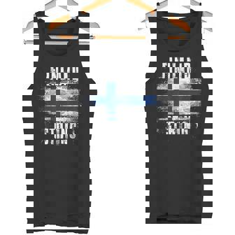 Finland Strong Distressed Flag Finnish Pride Tank Top - Monsterry