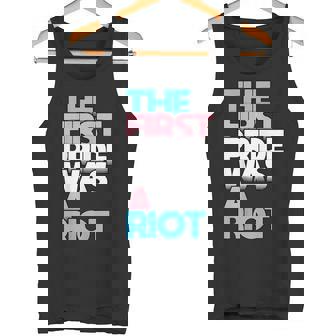 The First Pride Was A Riot Transgender Saying Trans Slogan Tank Top - Monsterry