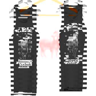 Fleece Navidad Christmas Sheep Lamb Feliz Xmas Pun Tank Top - Monsterry
