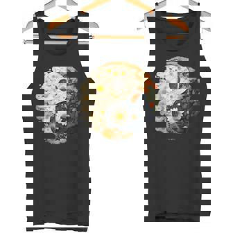Floral Taoism Yin Yang Symbol On Flower Taijitu Yin Yang Tank Top - Monsterry