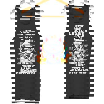 Forget Lab Safety I Want Superpowers Cat Science Jokes Tank Top - Monsterry