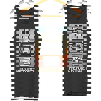 Never Forget Vintage Floppy Disk VHS Tape 90s 80s Cassette Tank Top - Monsterry