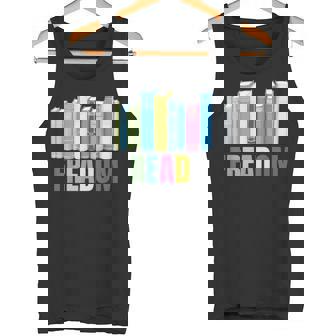 Freadom Books Reader Librarian Reading Tank Top - Monsterry