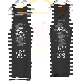 Free Hugs Halloween Grim Reaper Cute Tank Top - Monsterry
