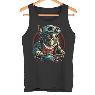 French Bulldog Cool Biker Motorcycle Riding Frenchie Tank Top - Geschenkecke