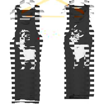 French Bulldog Dog Reindeer Lights Plaid Santa Hat Christmas Tank Top - Monsterry