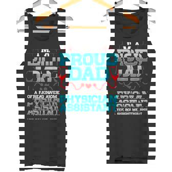 Fun Proud Dad Physician Assistant Father From Daughter Tank Top - Monsterry