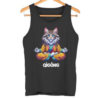 Cat Maine Coon Meditation Practice Qigong Chi Energy Tank Top - Geschenkecke